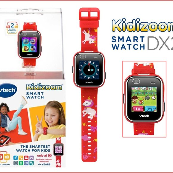 VTech KidiZoom DX2 Kids SmartWatch RARE Red Unicorn Band Working Touch Screen - Picture 16 of 16